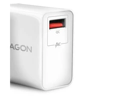 Axagon sieninis įkroviklis <240V / 1x prievadas QC3.0/AFC/FCP. 19W bendra galia.