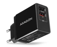 AXAGON Dvigubas sieninis įkroviklis 240V/2x USB prievadas QC3.0/AFC/FCP ir 5V-1.2A, 24W | ACU-QS24