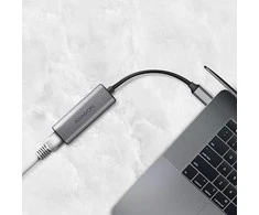 Axagon ADE-25RC SUPERSPEED USB-C 2.5 GIGABIT ETHERNET Kompaktiškas aliuminio USB-C 3.2 Gen 1 2.5 Gigabit Ethernet 10/100/1000/2500 Mbit adapteris su automatiniu diegimu.