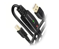 Axagon Aragon ADR-210B Aktyvioji jungtis USB 2.0 A-M > B-M laidas, 10 m ilgio. Maitinimo variantas.
