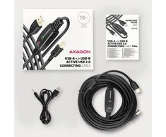 Axagon Aragon ADR-210B Aktyvioji jungtis USB 2.0 A-M > B-M laidas, 10 m ilgio. Maitinimo variantas.