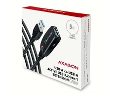 Axagon Active prailginimo USB 3.2 Gen 1 A-M > A-F laidas, 5 m ilgio. Maitinimo variantas.