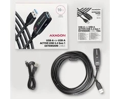 Axagon Active prailginimo USB 3.2 Gen 1 A-M > A-F laidas, 10 m ilgio. Maitinimo variantas.