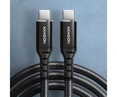 Axagon Data and charging USB 2.0 kabelio ilgis 2 m. PD 60W, 3A. Juodas braided.