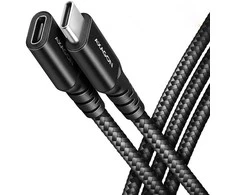 Axagon Extension USB 20Gbps kabelio ilgis 0.5 m. PD 240W, 5A, 8K HD video. Juodas braided.