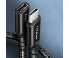 Axagon Extension USB 20Gbps kabelio ilgis 1 m. PD 240W, 5A, 8K HD video. Juodas braided.