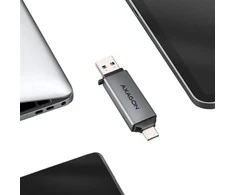 Axagon CRE-DAC išorinis, C tipo + A tipo 2 lizdų SD / Micro SD