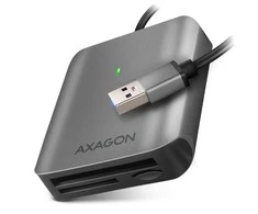 Axagon aliuminio didelės spartos USB-A 3.2 Gen 1 atminties kortelių skaitytuvas. 3 lizdai, UHS-II.