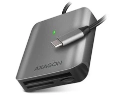 Axagon aliuminio didelės spartos USB-C 3.2 Gen 1 atminties kortelių skaitytuvas. 3 lizdai, UHS-II.