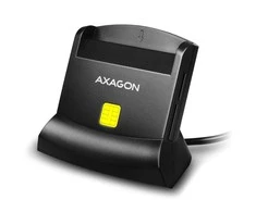 Axagon stalinio stovo skaitytuvas Išmanioji kortelė / ID kortelė AXAGON CRE-SM2 su USB 2.0 sąsaja turi SD, Micro SD ir SIM kortelių lizdus.