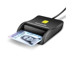 Išmaniųjų / tapatybės kortelių skaitytuvas AXAGON CRE-SM3N FlatReader su USB-A kabeliu