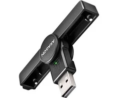 Axagon Sulankstoma kišenė USB-A kontaktas Smart / ID kortelių skaitytuvas.
