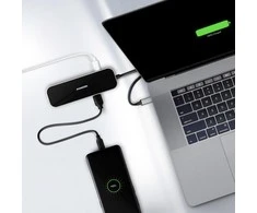 Axagon Multiport USB 3.2 Gen 1 šakotuvas. HDMI, Gigabit LAN ir maitinimo tiekimas. 20 cm USB-C laidas.