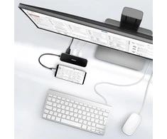 Axagon Multiport USB 3.2 Gen 1 šakotuvas. HDMI, Gigabit LAN ir maitinimo tiekimas. 20 cm USB-C laidas.