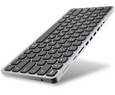 AXAGON HMC-KB klaviatūra USB-C 5Gbps su HUB, Micro SD/SD, 3x USB-A, HDMI 4K/60Hz, PD 100W, Garsas, JAV išdėstymas