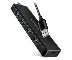 AXAGON Travel keturių prievadų USB-A 5Gbps šakotuvas | HUE-C1A