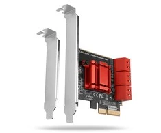 Axagon Šešių kanalų SATA III PCI-Express valdiklis su šešiais vidiniais SATA jungtys. Standartinis ir žemas profilis.