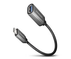 AXAGON RUCM-AFAC USB 3.2 Gen 1 Type-C Male > Type-A Female, kabelio adapteris 0,2m, 3A, ALU