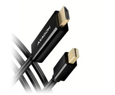AXAGON RVDM-HI14C2 Mini DisplayPort to HDMI adapter cable, 4K/30 Hz, 180 cm long – juodas