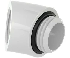 Barrow Adapteris, 45 degrees, G1/4 inch male to G1/4 inch female, baltas