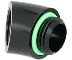 Barrow Adapteris, 45 degrees, G1/4 inch male to G1/4 inch female – juodas