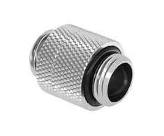 Barrow adapter, straight G1/4 inch male to G1/4 inch male, rotatable – 14mm, baltas-sidabrinis
