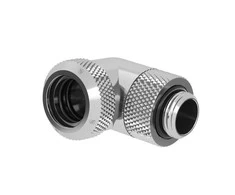 Barrow Multi-Link Adapteris Connection 90 Degrees G1/4 Inch AG to 14mm OD Hardtube – Rotatable, Sidabrinis