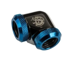 Bitspower Adapteris 90 Degree 12mm OD Hardtube to 12mm OD Hardtube – glossy juodas/mėlynas