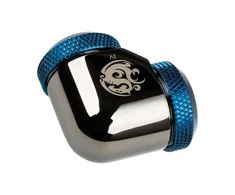 Bitspower Adapteris 90 Degree 12mm OD Hardtube to 12mm OD Hardtube – glossy juodas/mėlynas