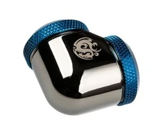 Bitspower Adapteris 90 degrees 16mm OD Hardtube to 16mm OD Hardtube – glossy juodas/mėlynas