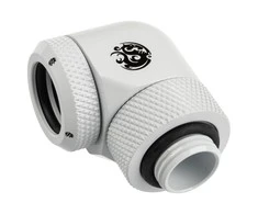 Bitspower Adapteris 90 Degree G1/4 Inch Female Thread to 14mm OD Hard Tube – Rotatable, Baltas
