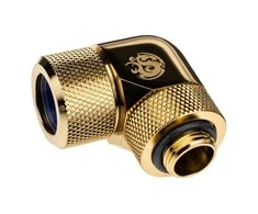 „Bitspower Advanced Multi-Link“ adapteris, 90 laipsnių G1/4 colio BSP ir 14 mm išorinio skersmens kietojo vamzdžio jungtis, pasukama.