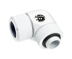 „Bitspower Advanced Multi-Link“ adapteris, 90 laipsnių G1/4 colio BSP ir 14 mm išorinio skersmens kietojo vamzdžio jungtis, pasukama.