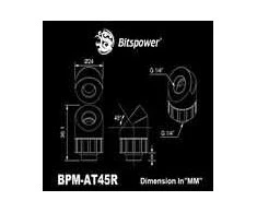 Bitspower Artemis 45 Degree Fitting – rotatable, platinum pilkas
