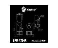 Bitspower Artemis 90 Degree Fitting – rotatable, sandblasted sidabrinis