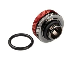 „Bitspower“ daugiakanalis adapteris, tiesus G1/4 colio AG ir 16 mm išorinio skersmens kieto vamzdžio jungtis, blizgus juodas