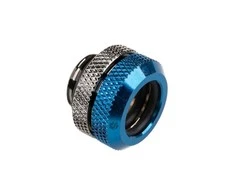 „Bitspower Multi-Link“ adapteris, jungiantis tiesų G1/4 colio vidinį sriegį su 12 mm išorinio skersmens kietu vamzdžiu, blizgus juodas