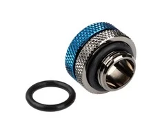 „Bitspower Multi-Link“ adapteris, jungiantis tiesų G1/4 colio vidinį sriegį su 12 mm išorinio skersmens kietu vamzdžiu, blizgus juodas