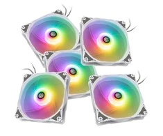 Bitspower Notos RGB PWM korpuso ventiliatorius, 120mm – baltos spalvos, 5er-Pack