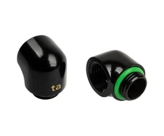 Bitspower Touchaqua Adapteris 90 Degree G1/4 inch Male to G1/4 inch Female – 2 Pack, juodas