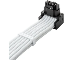 „CableMod C-Series Pro“ tiltelinis jungiamasis kabelis – A variantas, 90°, 16 kontaktų į 2 kontaktus, 8 kontaktų PCIe, baltos spalvos