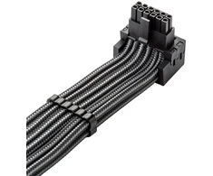 „CableMod C-Series Pro“ tiltelinis jungiamasis kabelis – B variantas, 90°, 16 kontaktų į 4 x 8 kontaktų PCIe, anglies pluošto