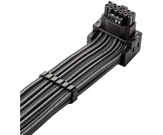 „CableMod C-Series Pro“ tiltelinis jungiamasis kabelis – A variantas, 90°, 16 kontaktų į 2 x 8 kontaktų PCIe, anglies pluošto