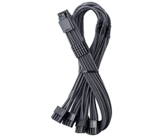 „CableMod C-Series Pro ModMesh 12V-2® 6“ kabelis, su apvalkalu, 16 kontaktų į 4 x 8 kontaktų, skirtas „Corsair Type 4“ ir 3 maitinimo šaltiniams – anglies pluošto, 60 cm