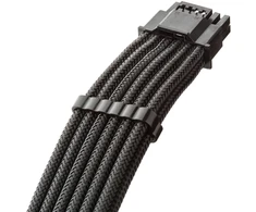 „CableMod C-Series Pro ModMesh 12V-2®“ 6 colių kabelis, 90° jungtis, skirtas „Corsair Type 5 RMx Shift“ maitinimo šaltiniams, anglies pluošto, 65 cm
