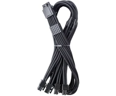 „CableMod C-Series Pro ModMesh 12V-2®“ 6 kontaktų kabelis, su apvalkalu, 16 kontaktų į 4 x 8 kontaktų, skirtas „Corsair Type 4“ ir „3“ maitinimo šaltiniams – juodos spalvos, 60 cm