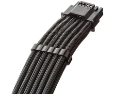 „CableMod C-Series Pro ModMesh 12V-2®“ 6 kontaktų kabelis, su apvalkalu, 16 kontaktų į 4 x 8 kontaktų, skirtas „Corsair Type 4“ ir „3“ maitinimo šaltiniams – juodos spalvos, 60 cm