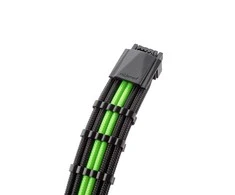 CableMod C-Series PRO ModMesh 12VHPWR Cable Kit for Corsair RM, RMi, RMx (Juodas Label) – juodos spalvos/žalios spalvos