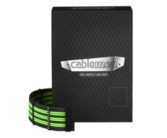 CableMod C-Series PRO ModMesh Cable Kit for RMi/RMx/RM (Juodas Label) – juodos spalvos/hellžalios spalvos