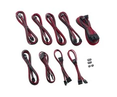 CableMod C-Series PRO ModMesh Cable Kit for Corsair AXi/HXi/RM (Geltona Label) – carbon/raudonos spalvos